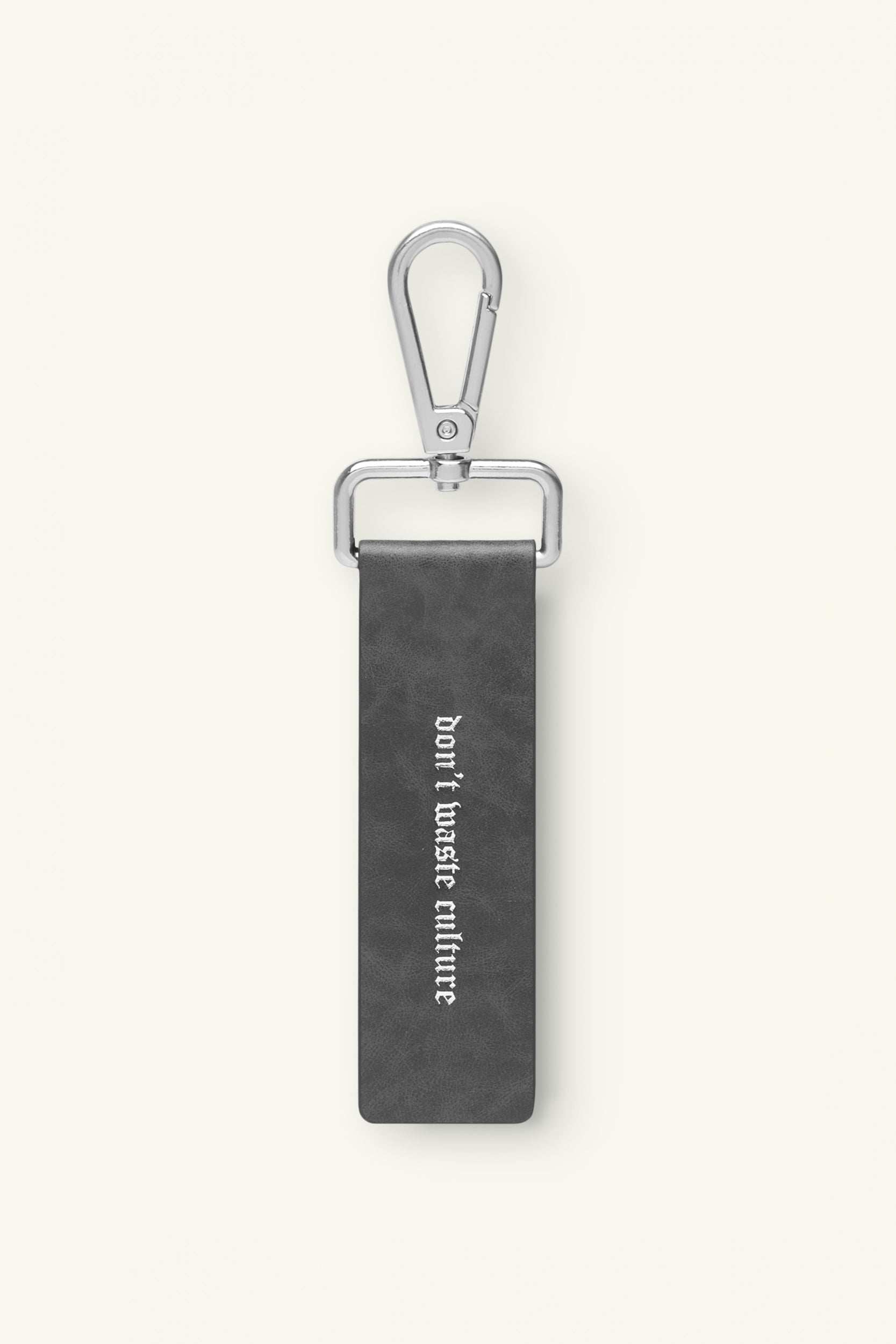 Leather keychain | Grey