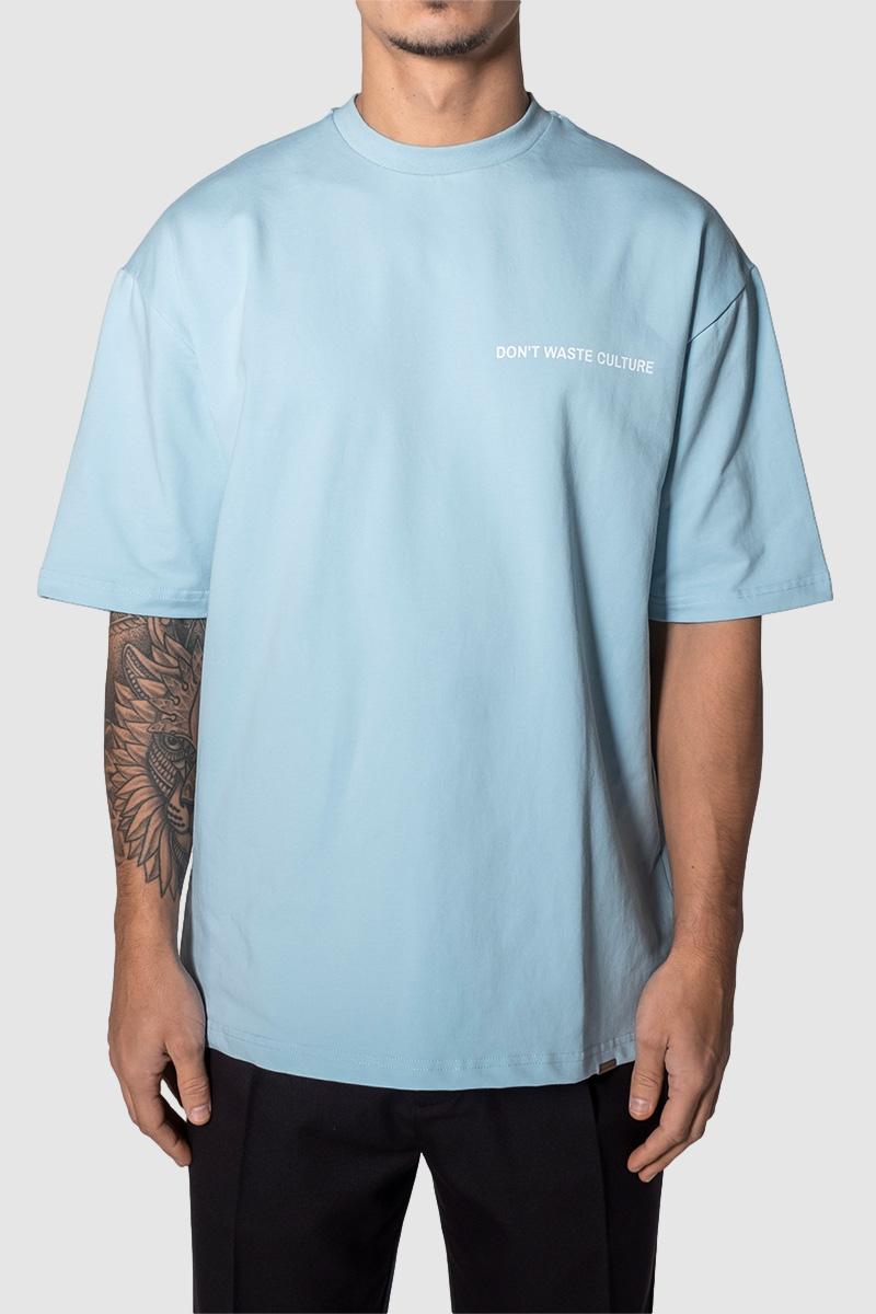 Satu - Men Oversized Streetwear Blue culture – Light don\'t waste - T-shirt